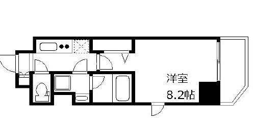 GENOVIA上野SKYGARDEN(1K/4階)の間取り写真
