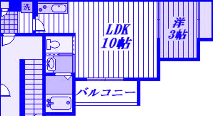MARK DUO岩槻(1LDK/2階)の間取り写真