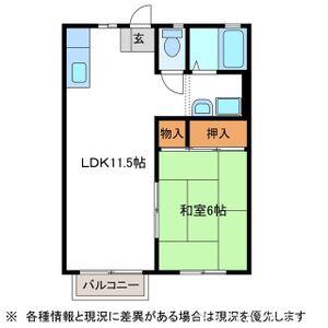 ベルハウス(1LDK/1階)の間取り写真