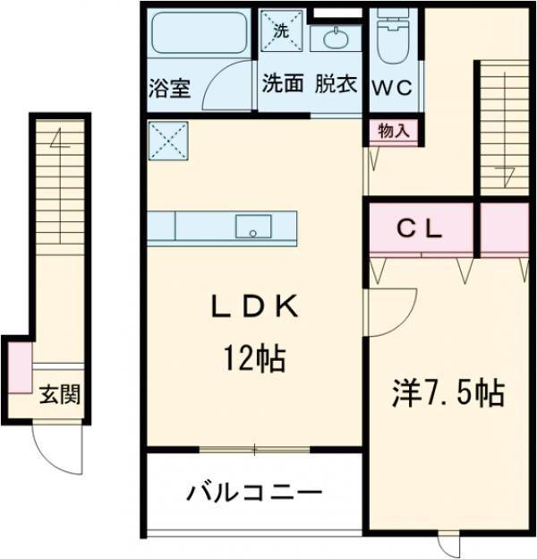 FORESTA(1LDK/2階)の間取り写真
