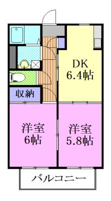 パレス SS II(2DK/1階)の間取り写真