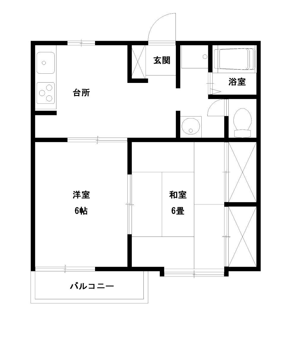 メゾンドフローラ(2DK/1階)の間取り写真