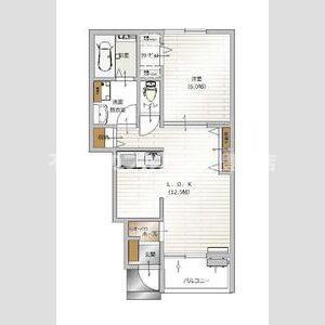 AFC RESIDENCE 豊川伊奈(1LDK/1階)の間取り写真