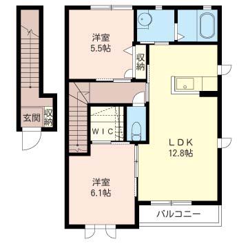 シャーメゾン エントピアA(2LDK/2階)の間取り写真