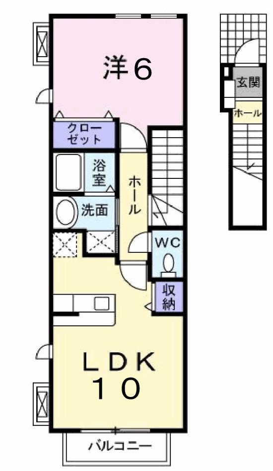コモドプレッソ(1LDK/2階)の間取り写真
