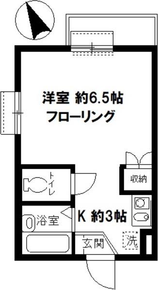 ハイムミユキ(1K/2階)の間取り写真