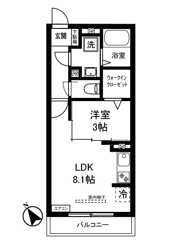 メゾンマニフィーク3(1LDK/3階)の間取り写真