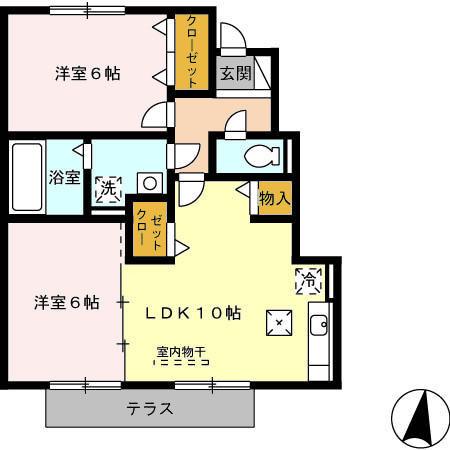 モダンコート(2LDK/1階)の間取り写真