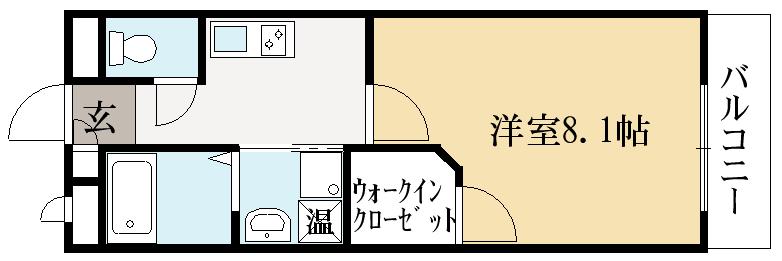 パルティール広野(1K/1階)の間取り写真