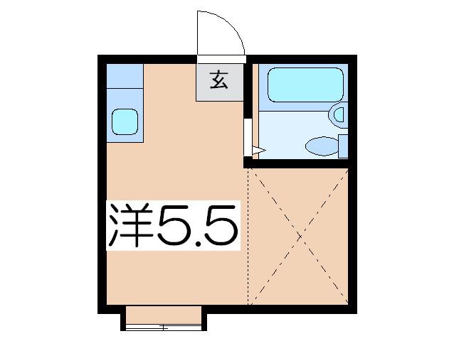 パンシオン生田NO.1(ワンルーム/1階)の間取り写真