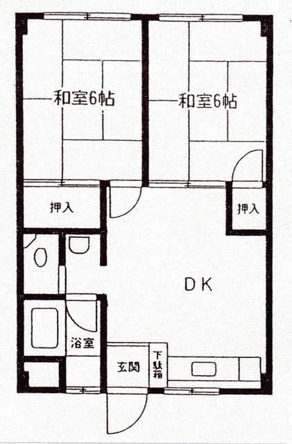サンハイツ石川(2DK/3階)の間取り写真