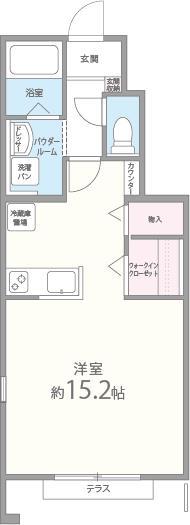 アグレアーブル(ワンルーム/1階)の間取り写真
