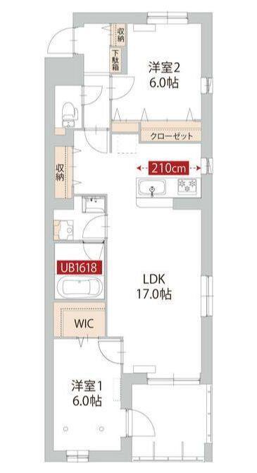 フリメール(2LDK/2階)の間取り写真