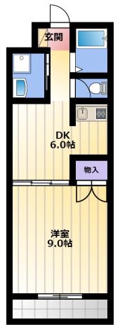 ガーデンプレイスヴィラB(1DK/5階)の間取り写真