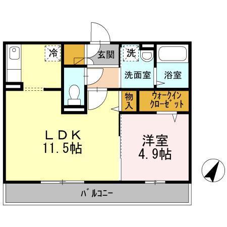 ソフィーユ・メゾン南福岡(1LDK/2階)の間取り写真
