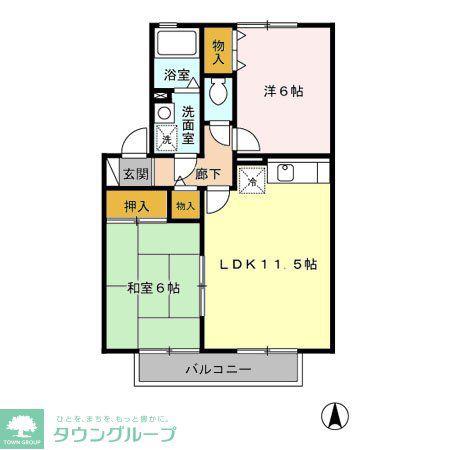 ラフィーネ(2LDK/2階)の間取り写真