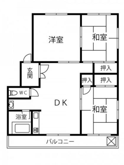コーポ三宅(3DK/2階)の間取り写真