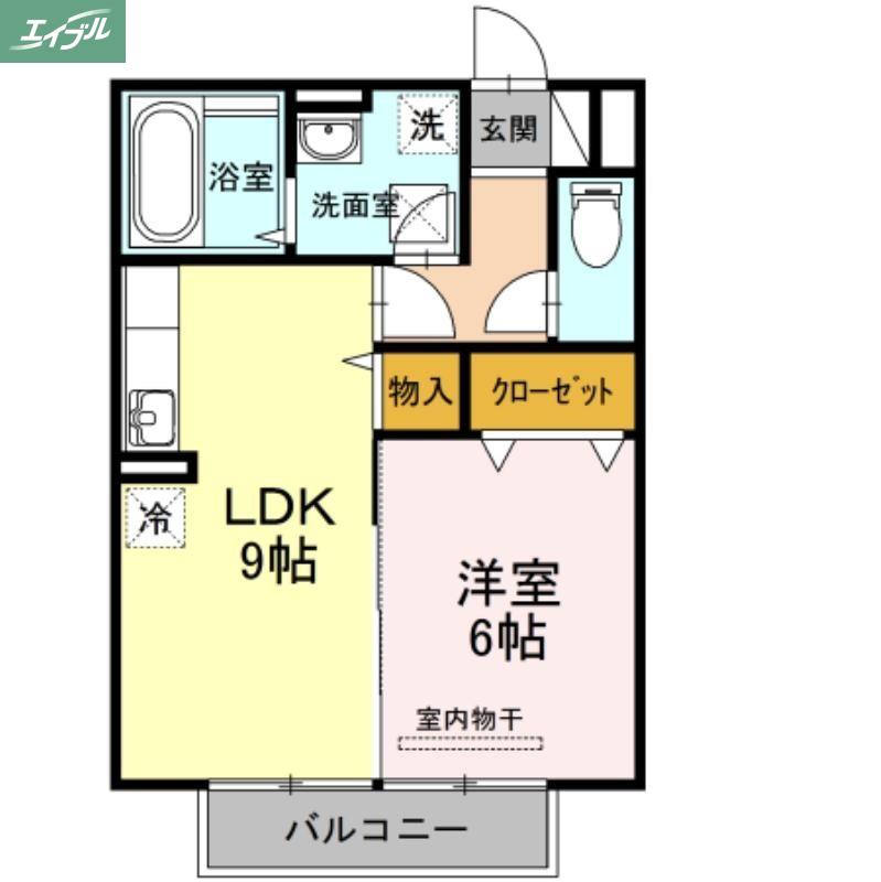 ステラ B棟(1LDK/2階)の間取り写真