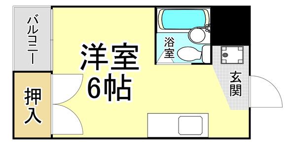 コーポえなみ(ワンルーム/5階)の間取り写真