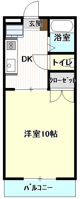 ルーセント(1DK/2階)の間取り写真