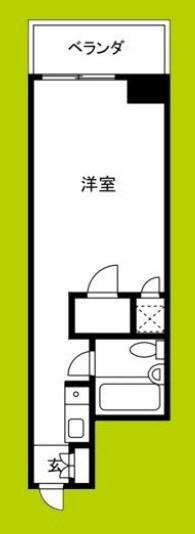 ライオンズマンション難波南第2(1K/11階)の間取り写真