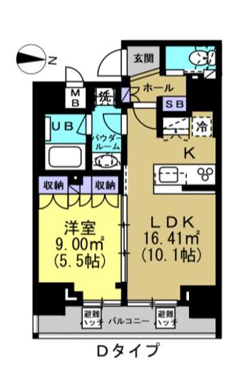 ルーラル二十四番館(1LDK/10階)の間取り写真