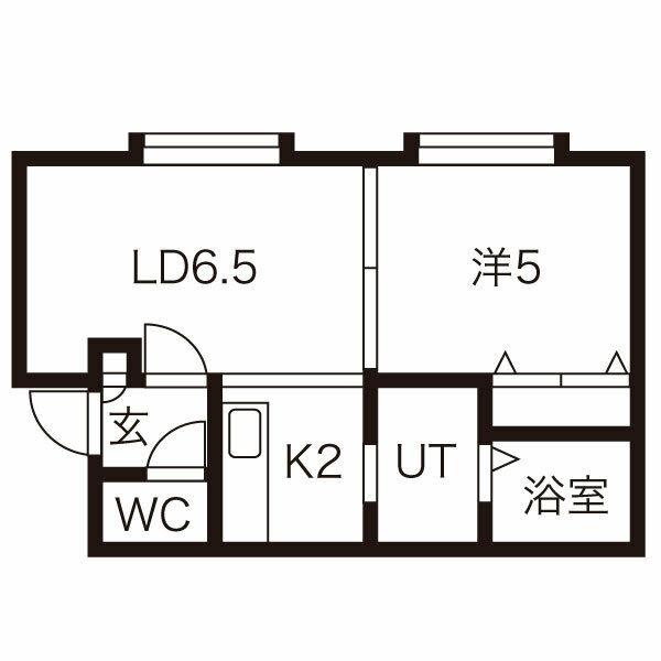 LE CIEL BLEU平岸(1LDK/3階)の間取り写真