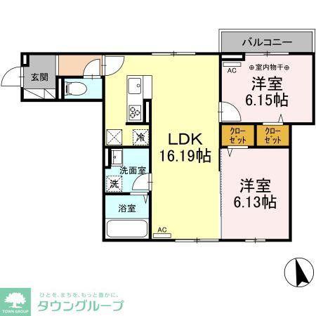 グラナーダ西新井(2LDK/1階)の間取り写真