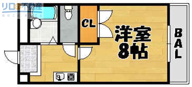 南花屋敷エイティーンハウス(1K/3階)の間取り写真