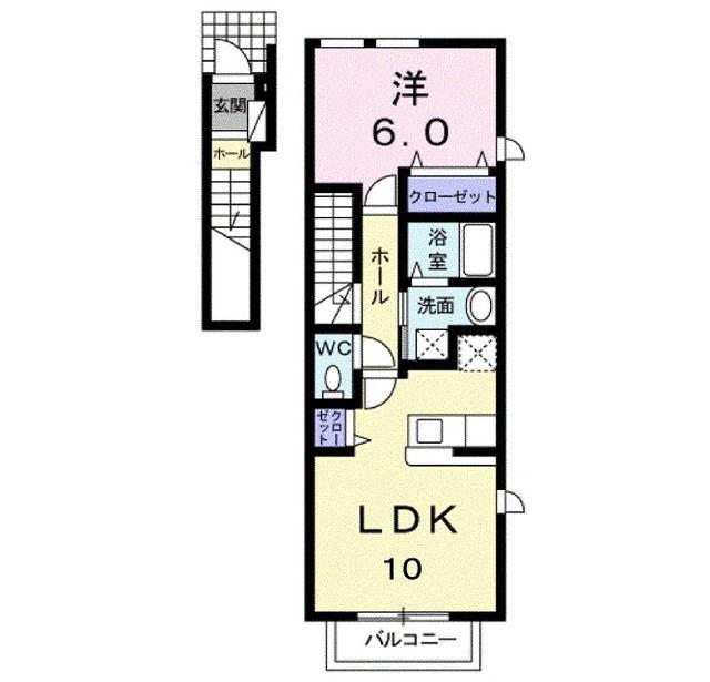 メゾン・アミスタ(1LDK/2階)の間取り写真