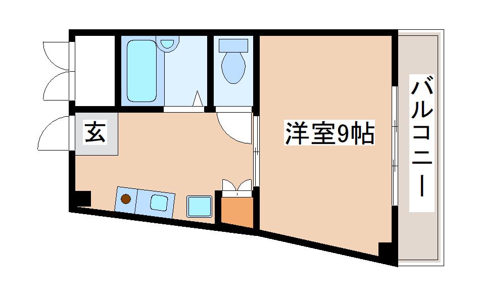 スマ扇コーポ(1K/3階)の間取り写真