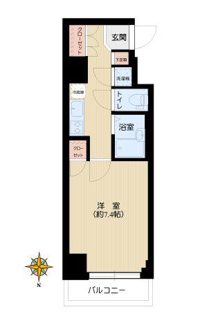 ラグーンシティ文京小石川(1K/6階)の間取り写真