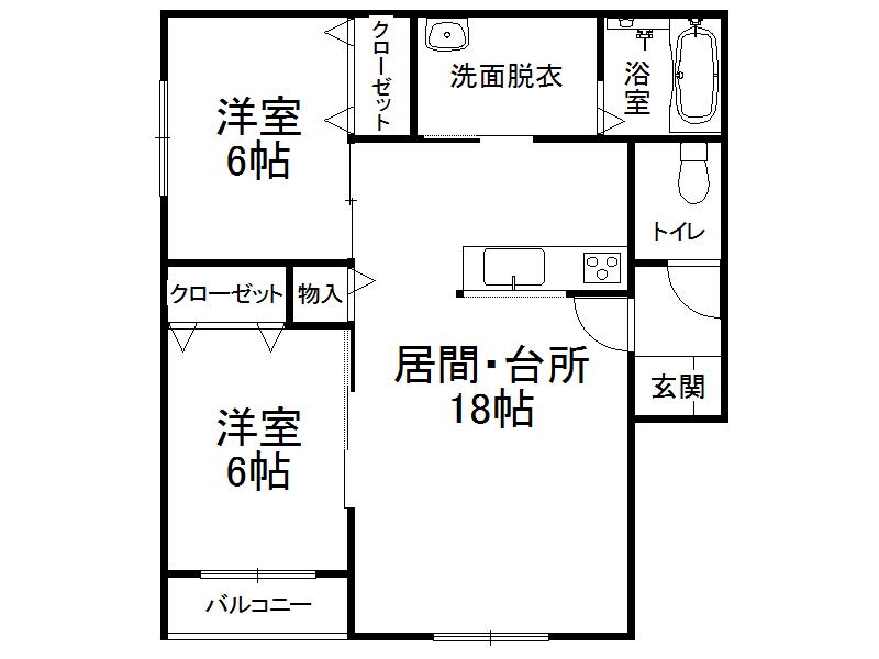MERMAID(2LDK/3階)の間取り写真
