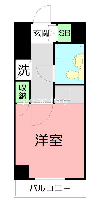 ジュネパレス平塚第16(ワンルーム/3階)の間取り写真