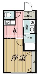 ノースパーク千葉(1K/2階)の間取り写真