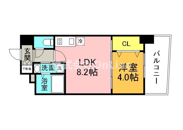 セレニテ京橋クレア(1LDK/8階)の間取り写真