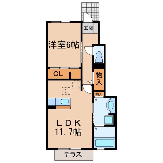 アムール町田(1LDK/1階)の間取り写真