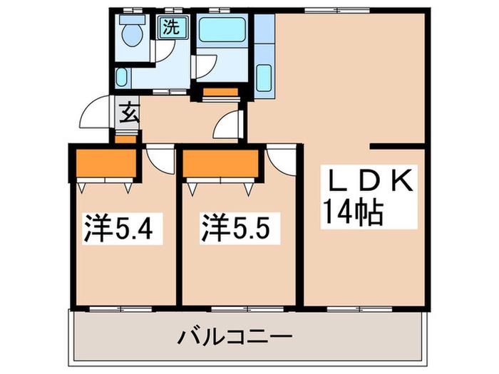 豊ロイヤルマンション(2LDK/5階)の間取り写真