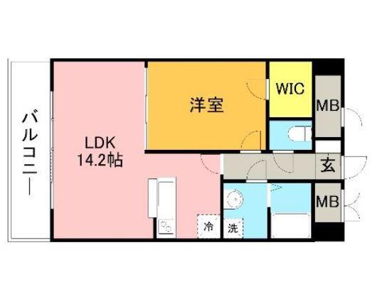グラシア大濠(1LDK/10階)の間取り写真