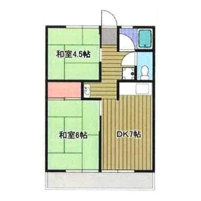 シティハイムスズキ(2DK/1階)の間取り写真