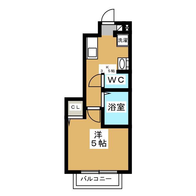 ブランあかね台(1K/1階)の間取り写真