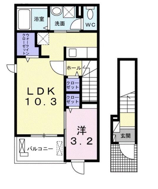 パストラル(1LDK/2階)の間取り写真