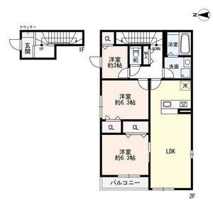 MAISON DE HIRO II(3LDK/2階)の間取り写真