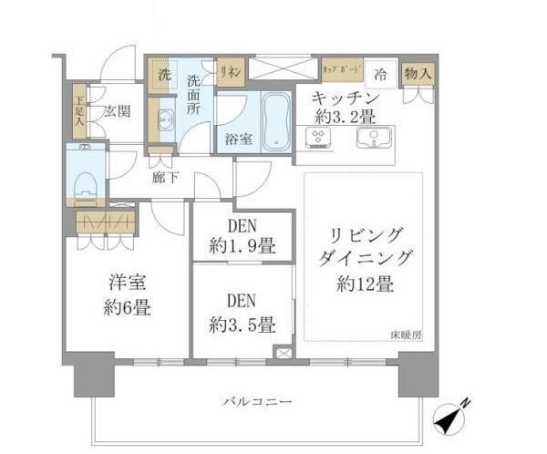 ブリリアタワー浜離宮(2LDK/30階)の間取り写真
