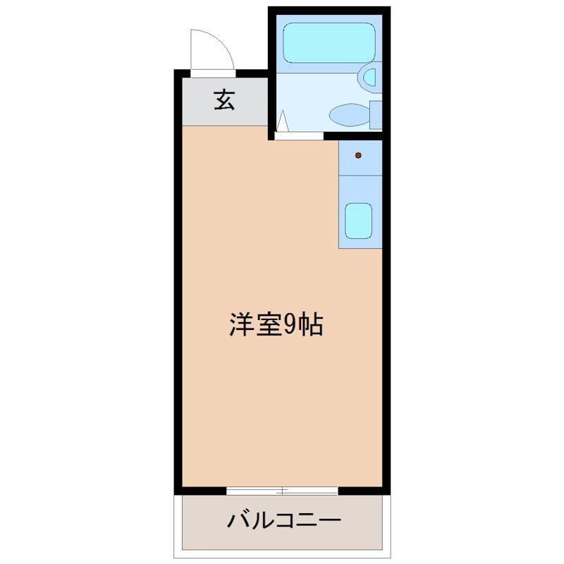 コーポU(ワンルーム/3階)の間取り写真