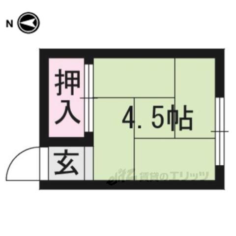下鴨荘学生アパート(ワンルーム/2階)の間取り写真