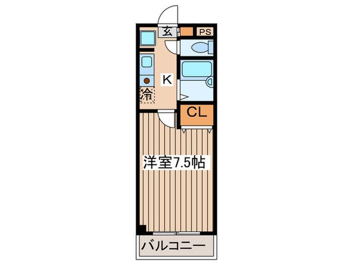 クレスト多摩センター(1K/3階)の間取り写真