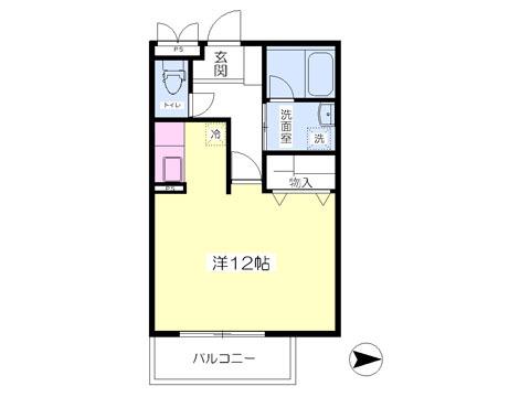 ローズガーデンMII(ワンルーム/3階)の間取り写真