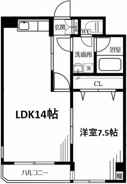 メゾンドAII(1LDK/4階)の間取り写真
