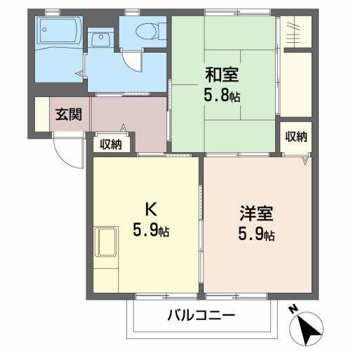 トミーガーデンA(3DK/1階)の間取り写真
